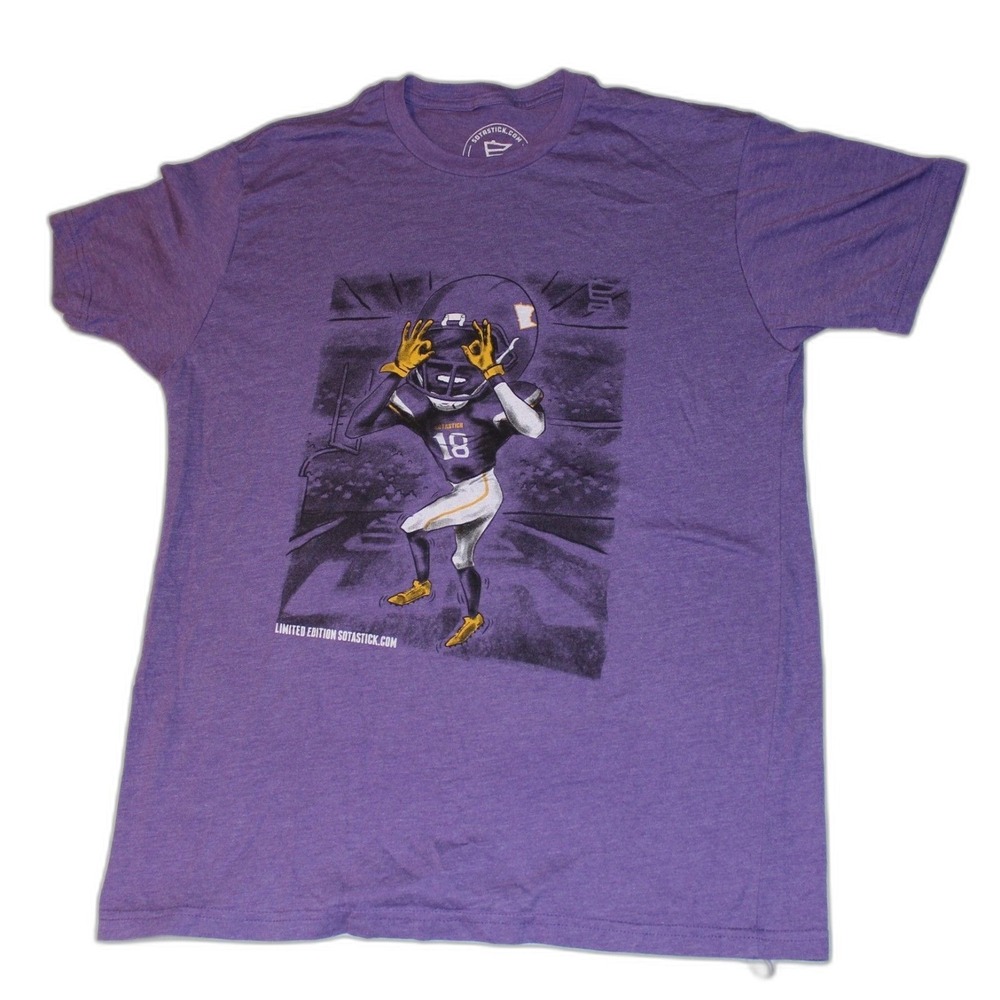 Sotastick T shirt‎ Lg Purple MN Vikings Football NFL Justin Jefferson JJ Griddy
